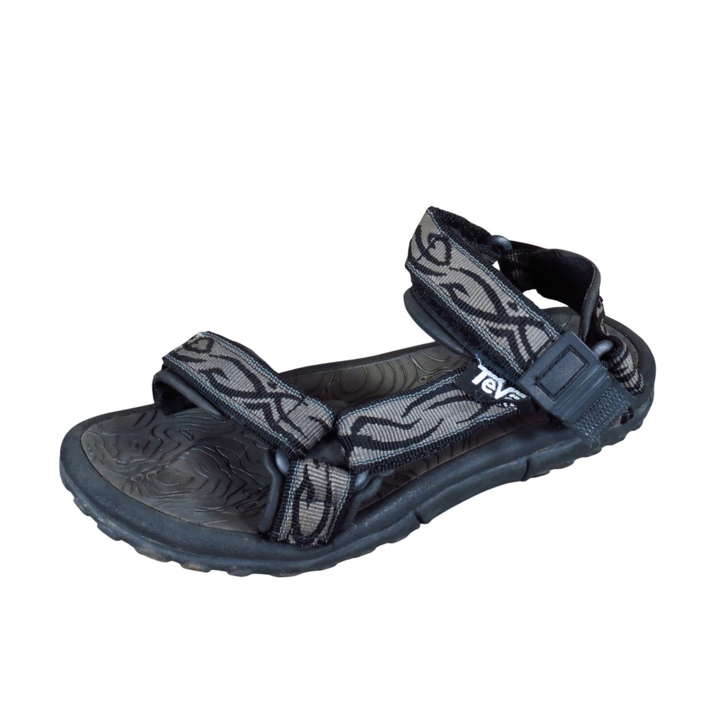 Teva Hurricane XLT Youth Sport Sandals Size 5 Hiking Water Shoes Black Grey Tan